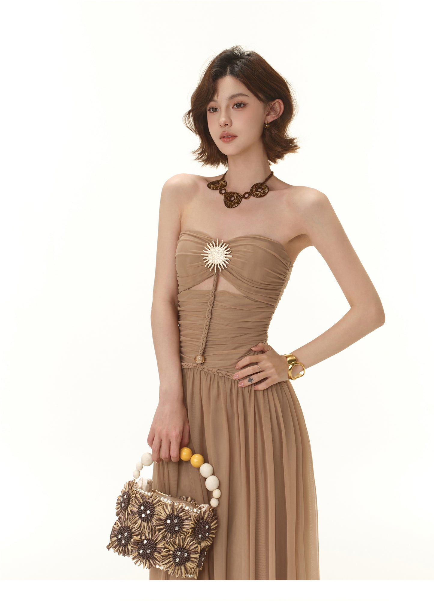 GREEK GODDESS TUBE TOP DRESS