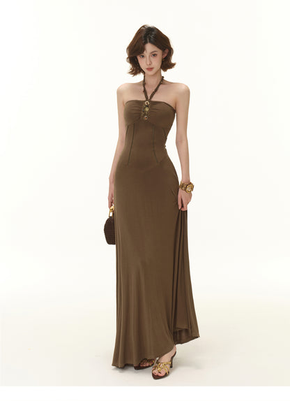 MODERN TUBE TOP HERRINGBONE WAIST DRESS