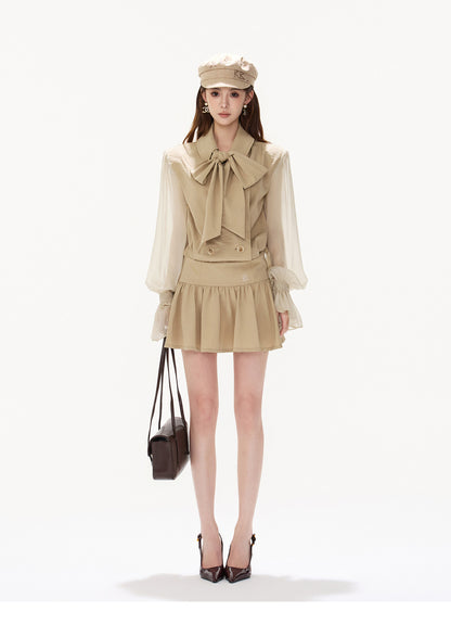 FRENCH BOW TRENCH MINI DRESS