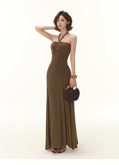MODERN TUBE TOP HERRINGBONE WAIST DRESS