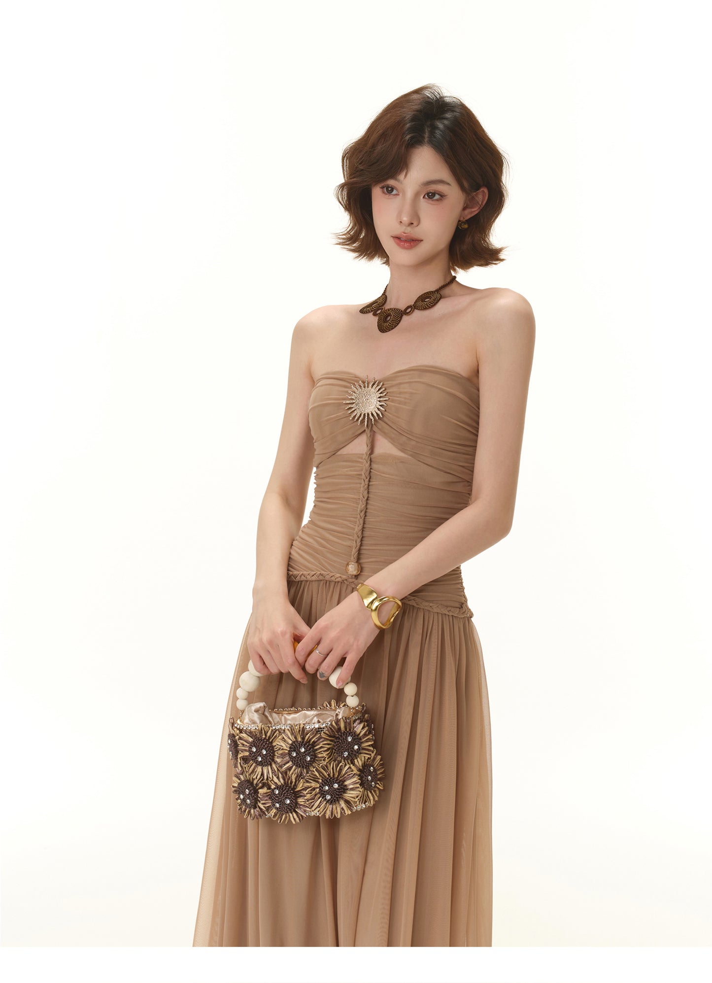 GREEK GODDESS TUBE TOP DRESS