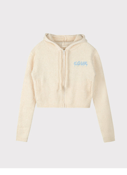 SOFT CASUAL HOODED KNIT CARDIGAN