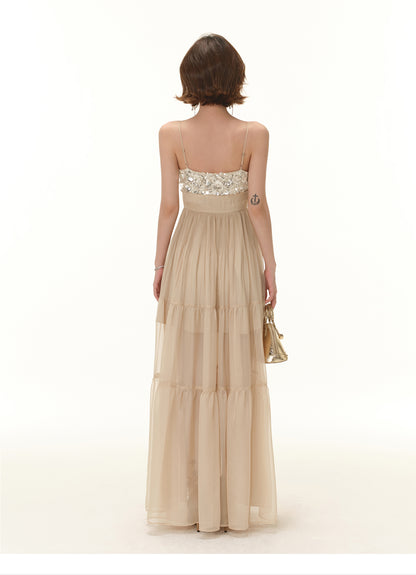 FRENCH LIGHT LUXURY SEQUINED BEADED DRESS