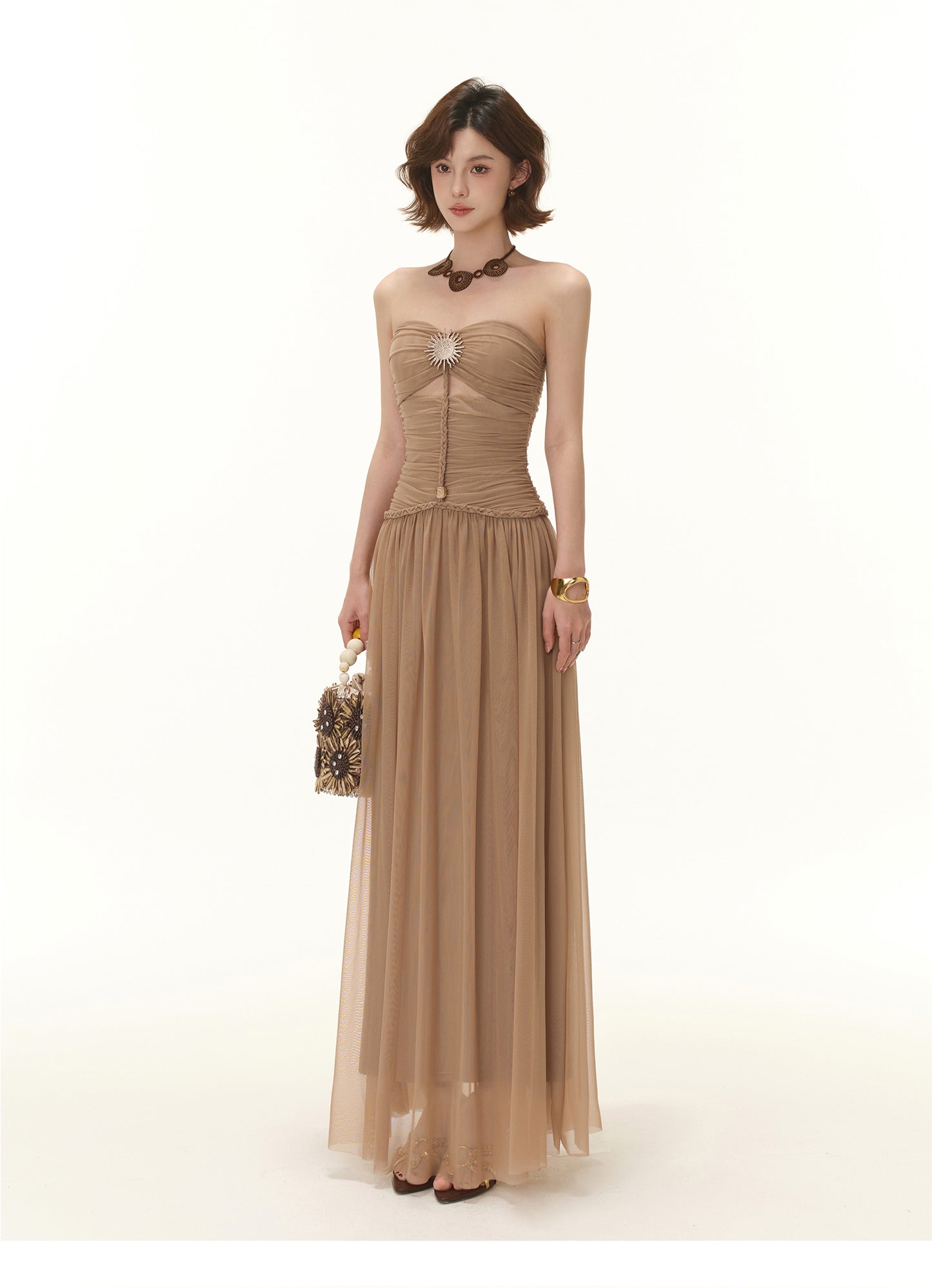 GREEK GODDESS TUBE TOP DRESS