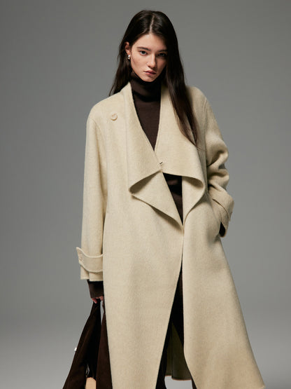 INTELLECTUAL SCARF COLLAR WOOL COAT