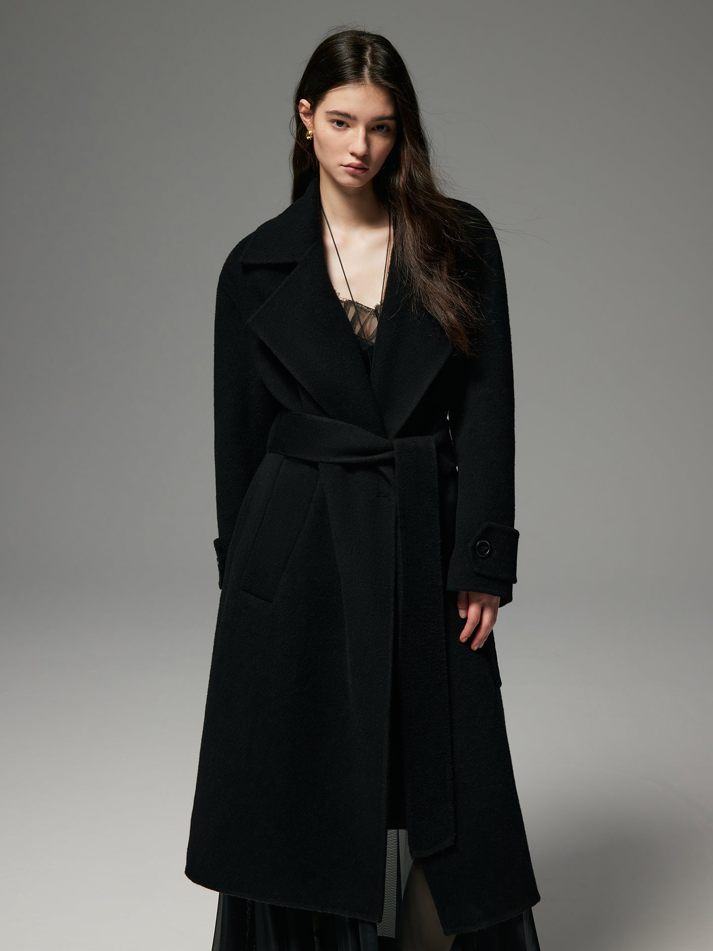 COUTURE MAXI LAPEL WOOL COAT
