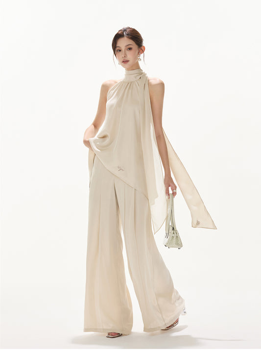 OLD MONEY STYLE ELEGANT SATIN SET UP