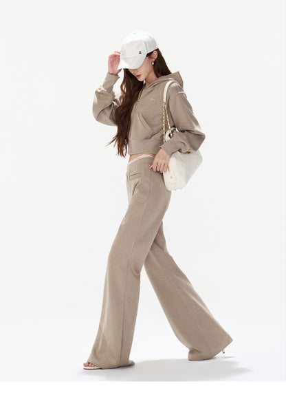 DUSTY SAND CROPPED HOODIE SET