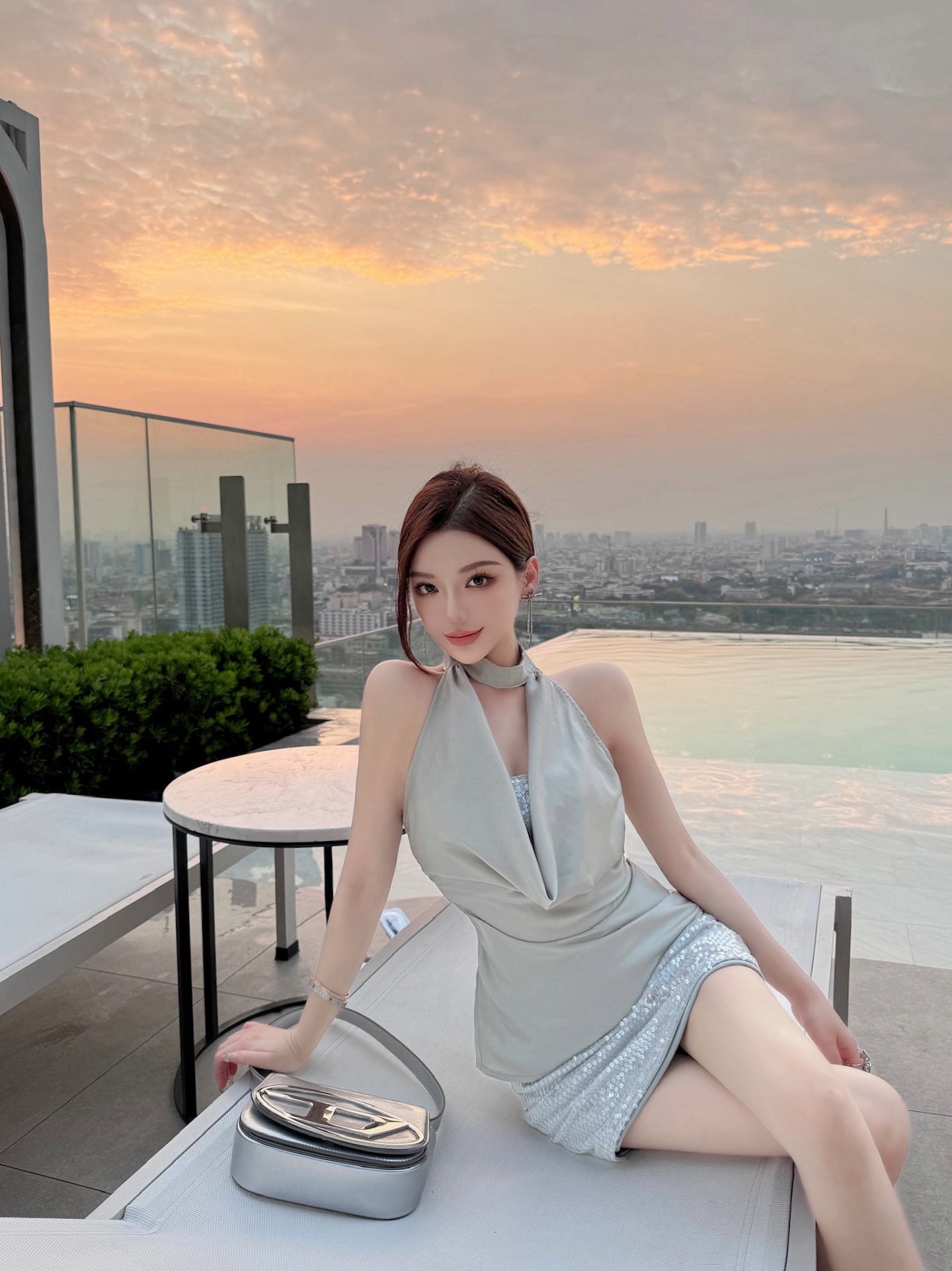 CELEBRITY STYLE HIGH-END TWO PIECE DRESS