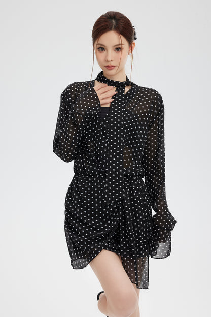 POLKA DOT SHIRT DRESS