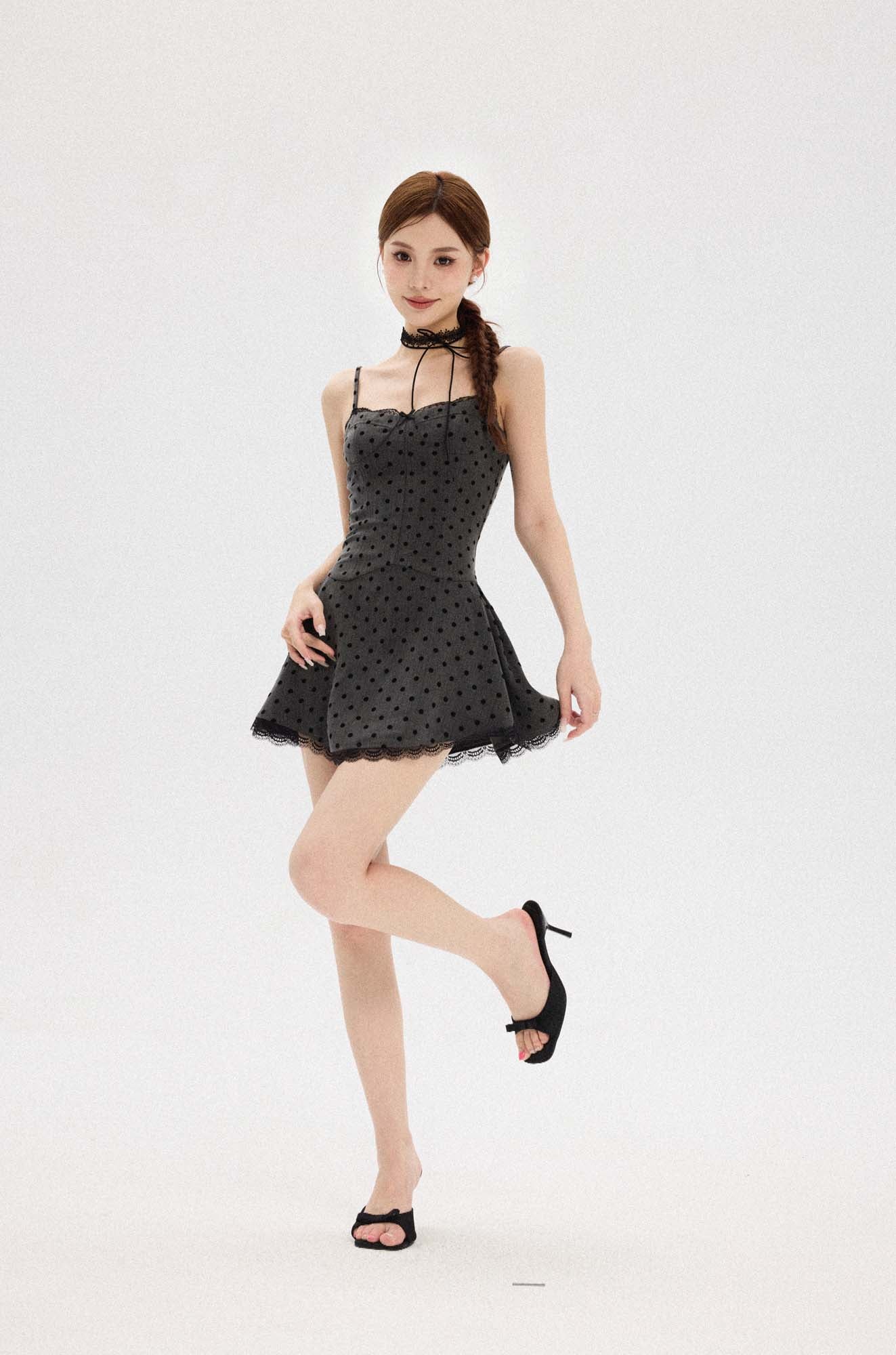 LACE POLKA DOT DRESS