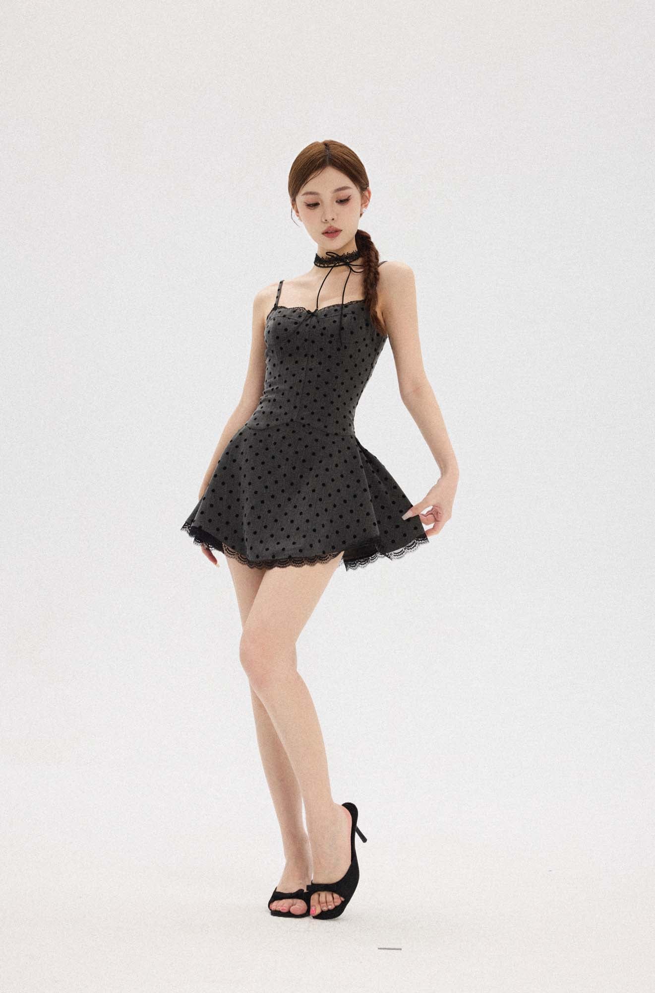 LACE POLKA DOT DRESS