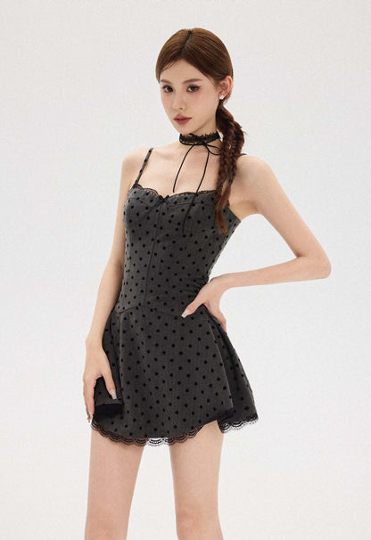 LACE POLKA DOT DRESS