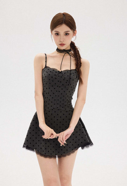 LACE POLKA DOT DRESS