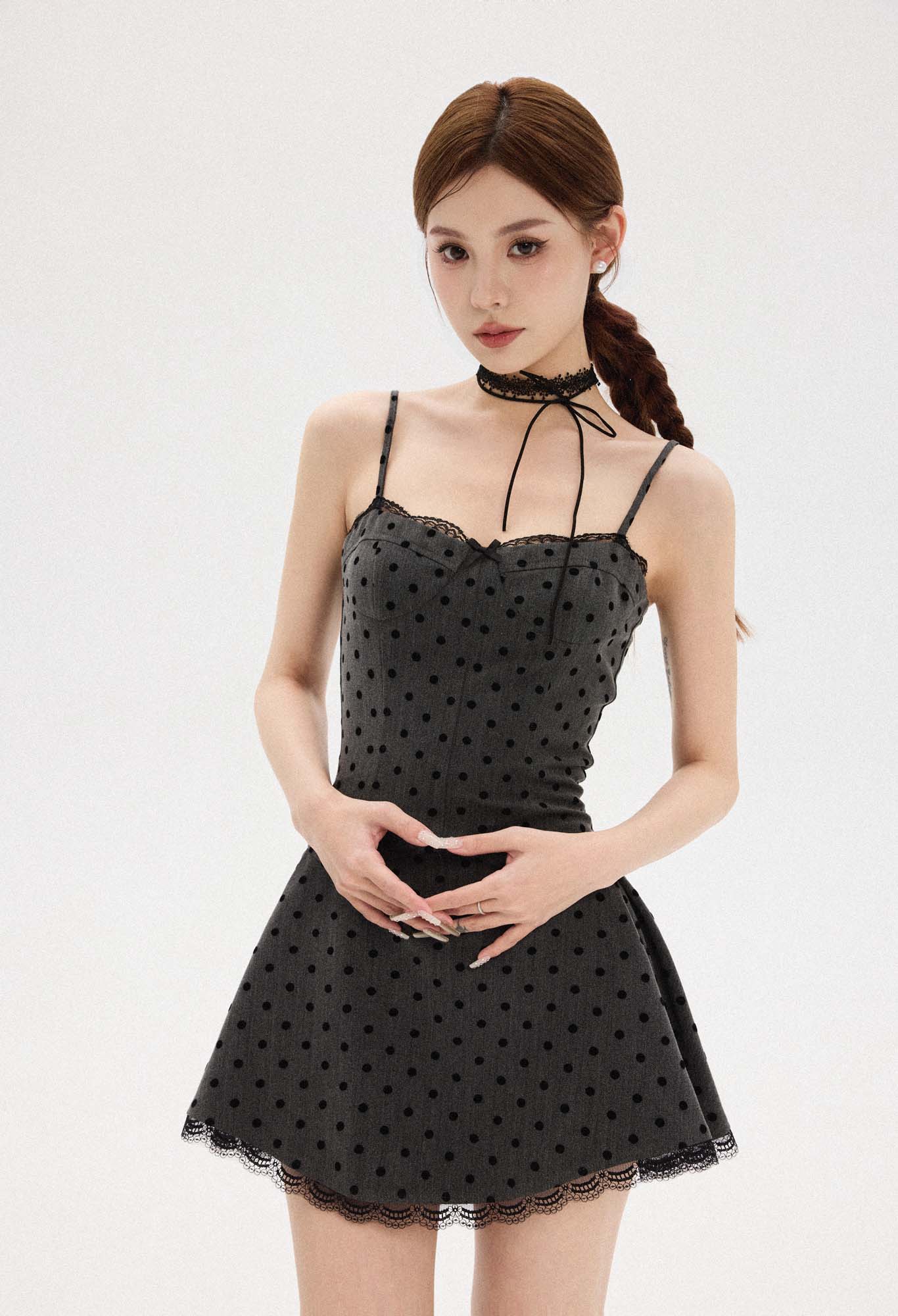 LACE POLKA DOT DRESS