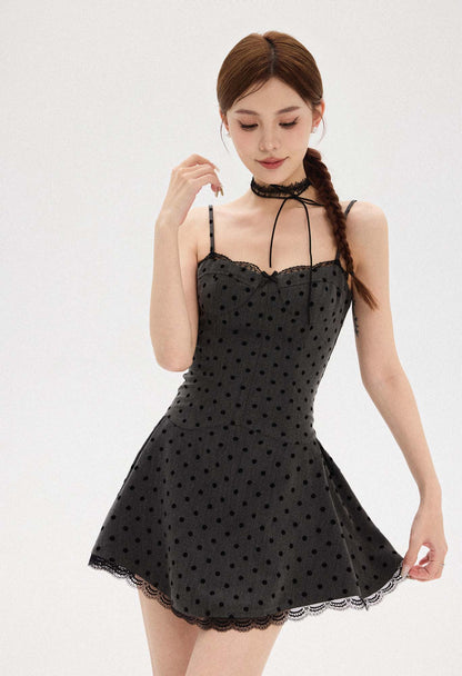 LACE POLKA DOT DRESS