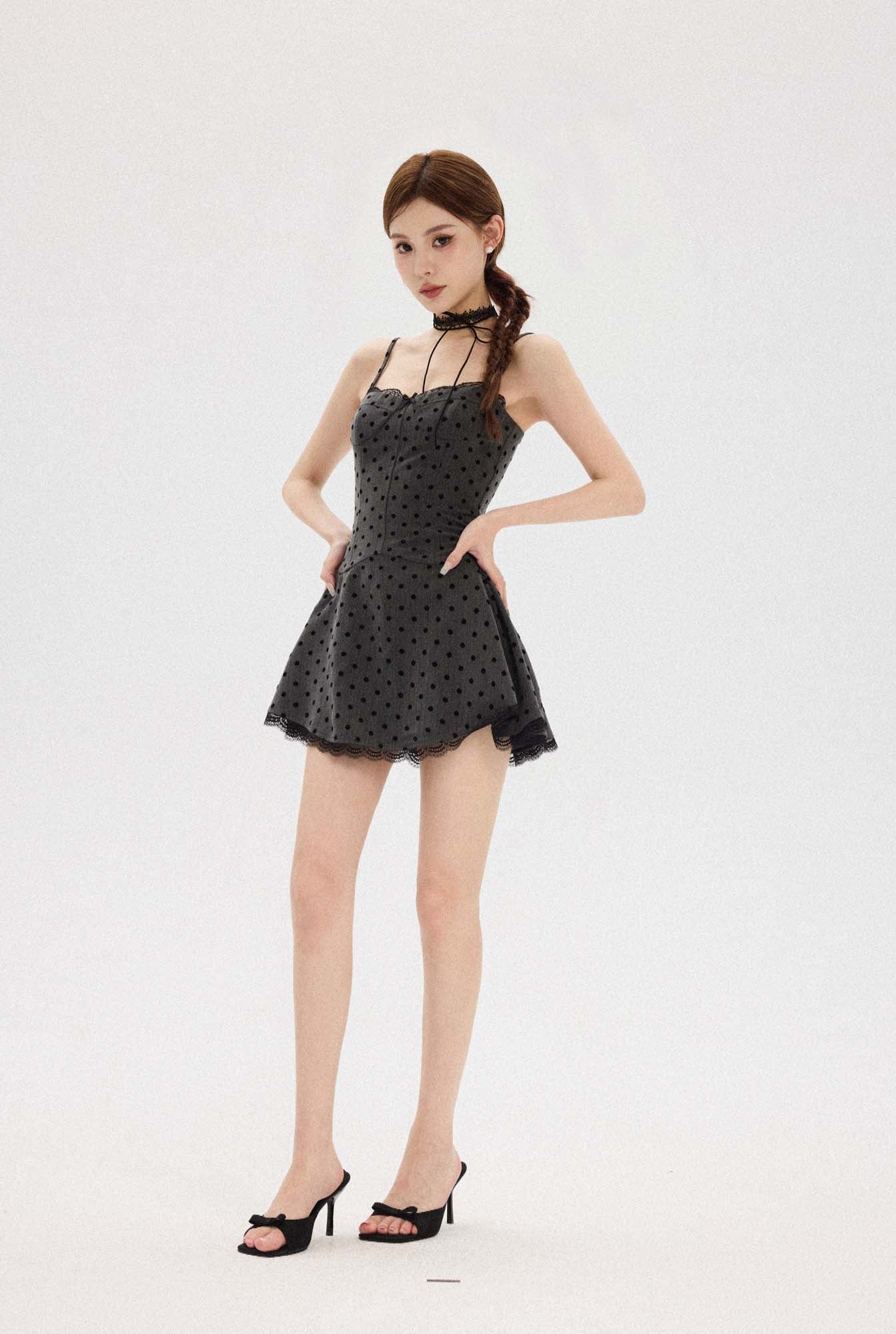 LACE POLKA DOT DRESS