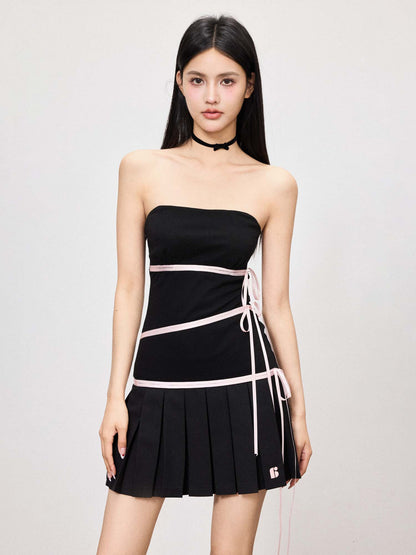 RIBBON PATCHWORK LITTLE BLACK DRESS