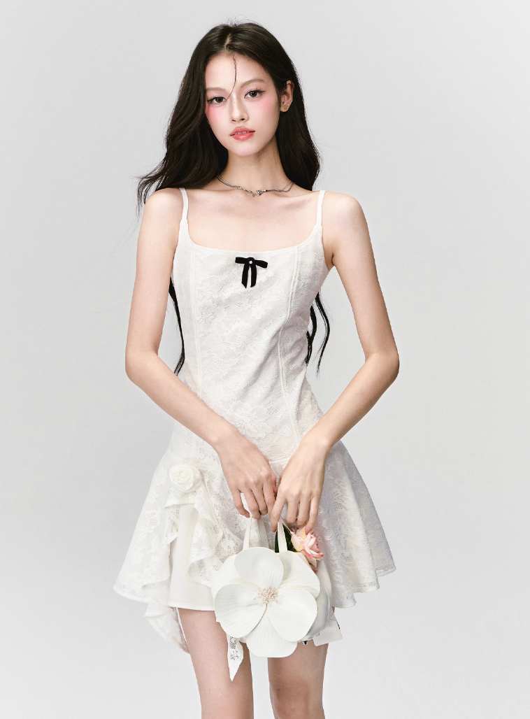 ELEGANT LACE A-LINE SLIP DRESS