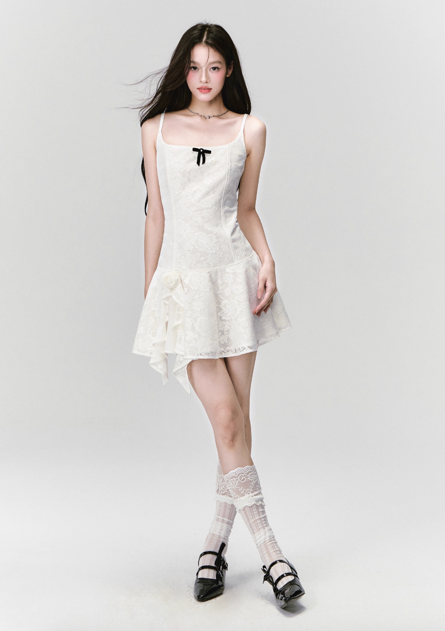 ELEGANT LACE A-LINE SLIP DRESS