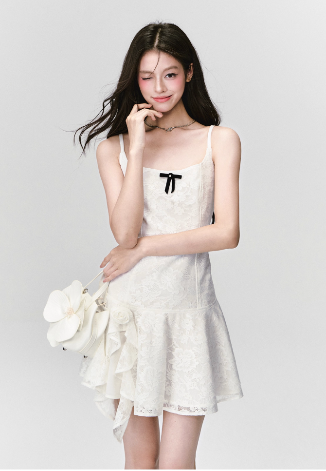 ELEGANT LACE A-LINE SLIP DRESS