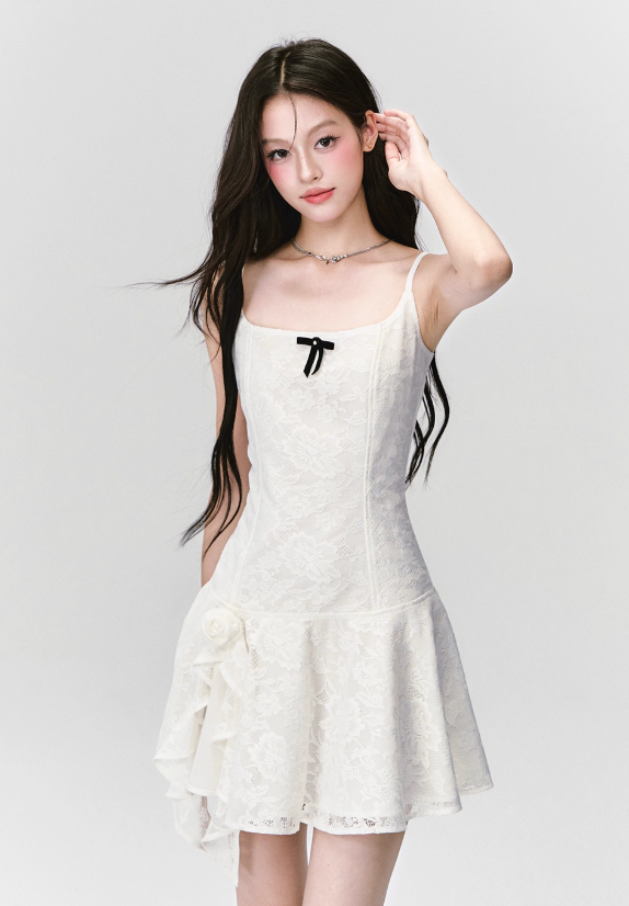 ELEGANT LACE A-LINE SLIP DRESS