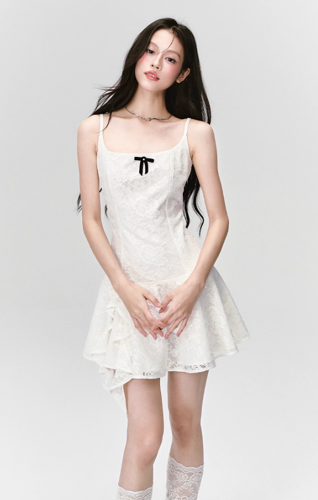 ELEGANT LACE A-LINE SLIP DRESS