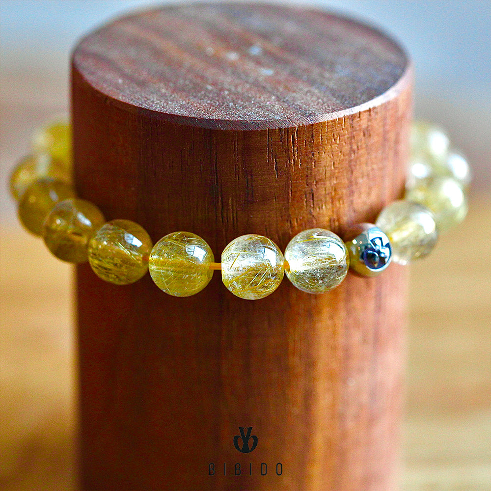 PREMIUM GOLD RUTILATED QUARTZ BRACELET 10mm