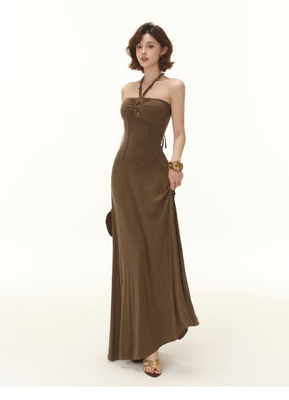 MODERN TUBE TOP HERRINGBONE WAIST DRESS