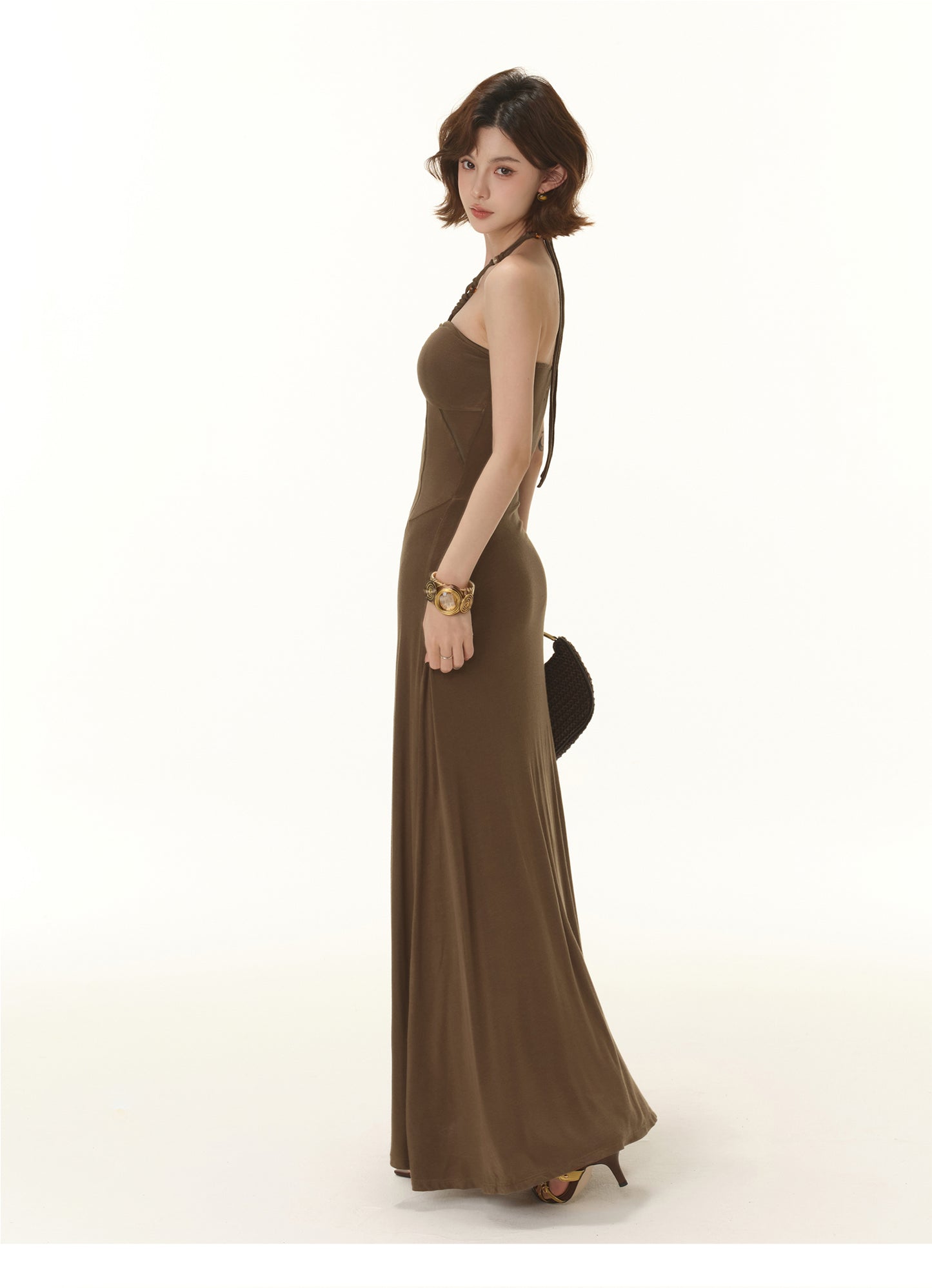 MODERN TUBE TOP HERRINGBONE WAIST DRESS