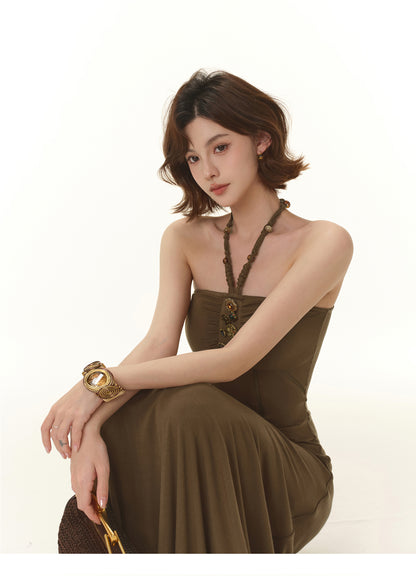 MODERN TUBE TOP HERRINGBONE WAIST DRESS
