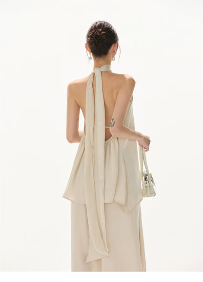OLD MONEY STYLE ELEGANT SATIN SET UP
