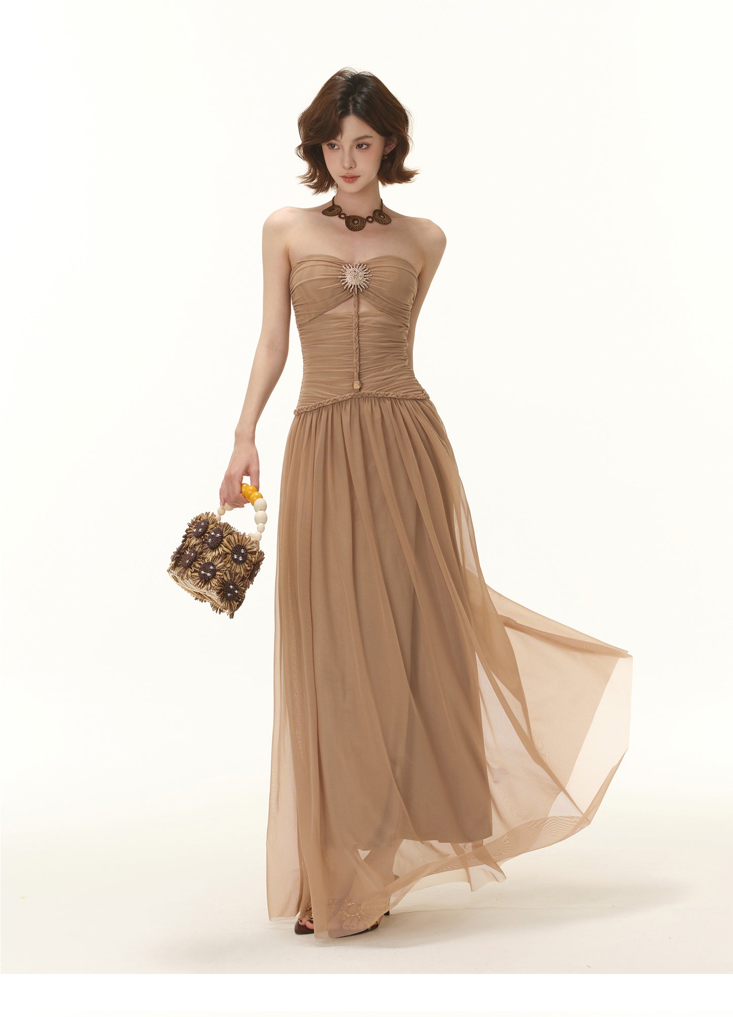GREEK GODDESS TUBE TOP DRESS