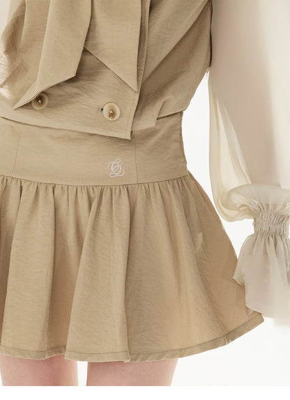 FRENCH BOW TRENCH MINI DRESS