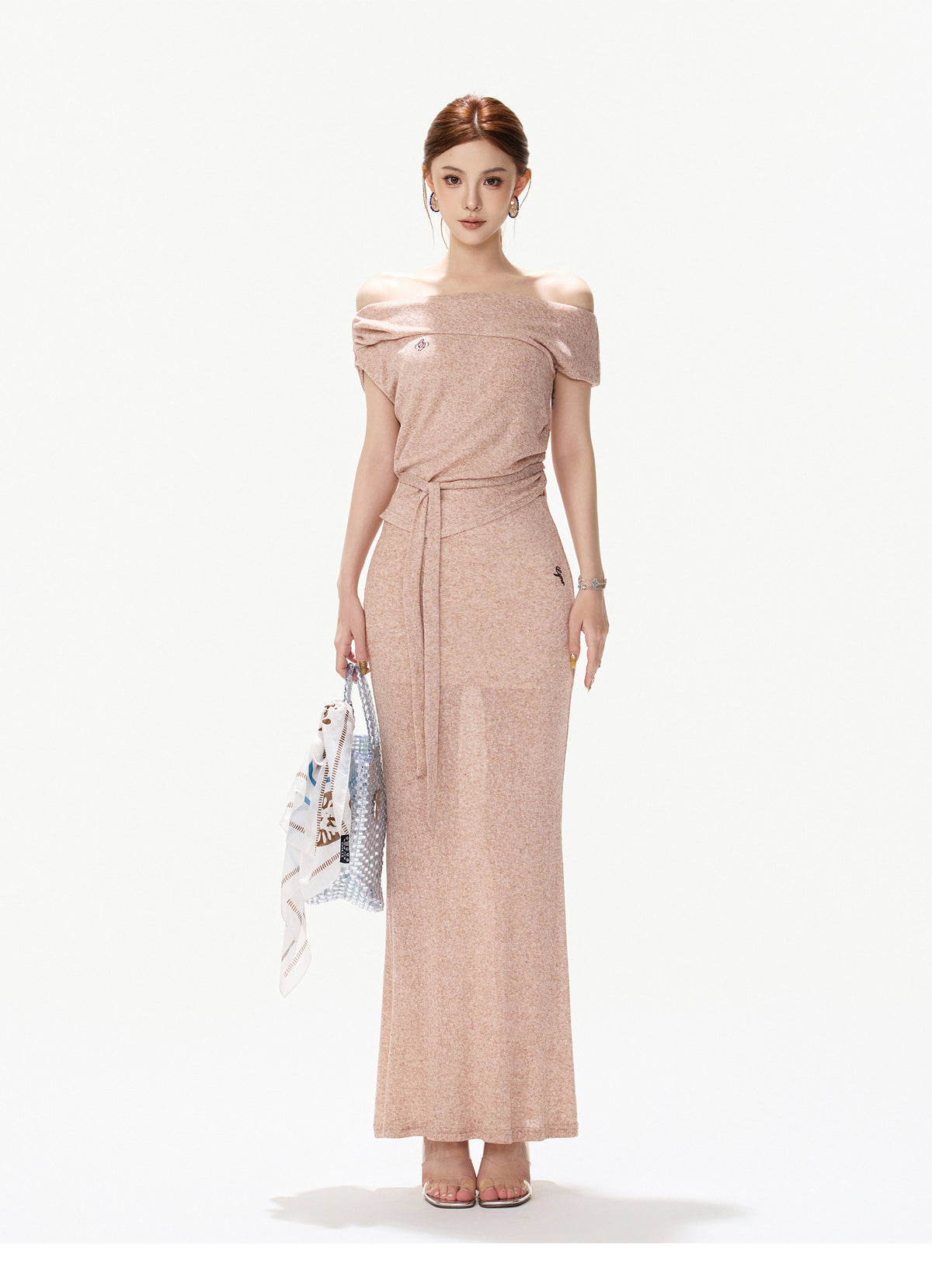 DUSTY CORAL DRAPED KNIT SET