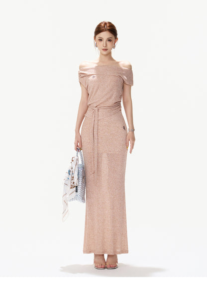 DUSTY CORAL DRAPED KNIT SET