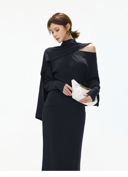 CHANEL STYLE KNIT TWO-PIECE DRESS