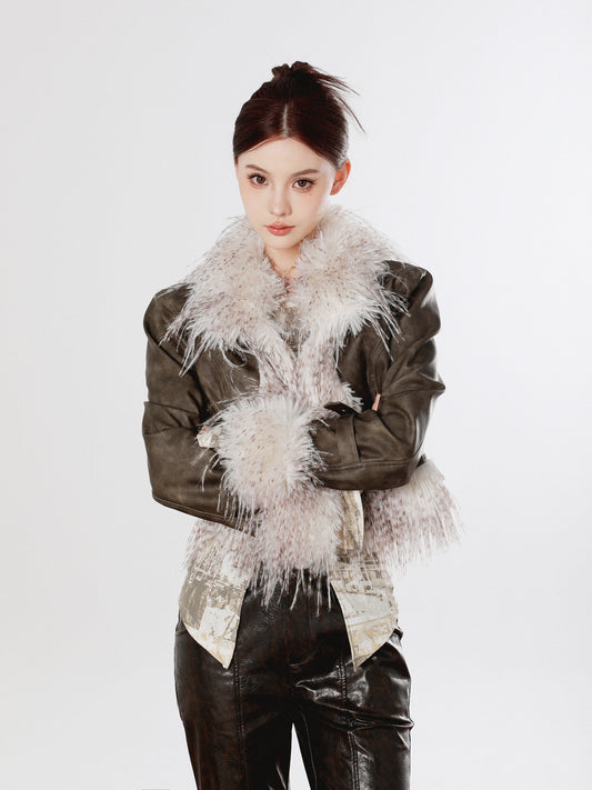 FUR COLLAR SHORT COAT