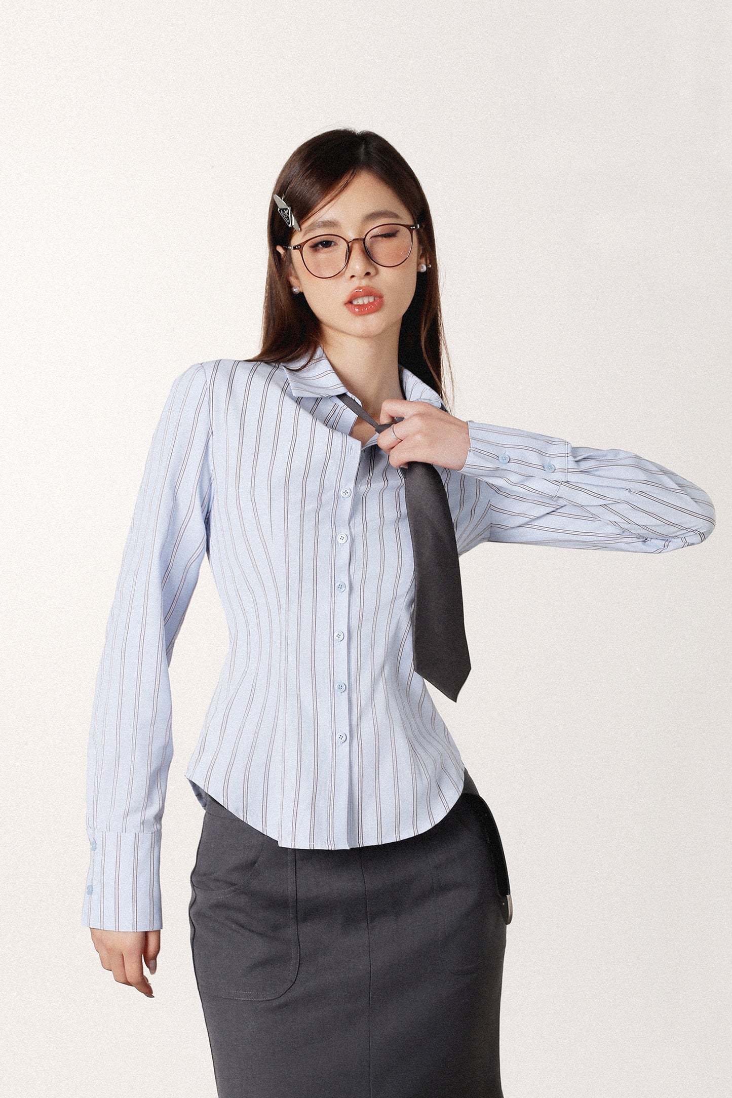 STRIPED WAIST SHIRT