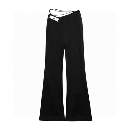 SLIT ELASTIC FLARED PANTS