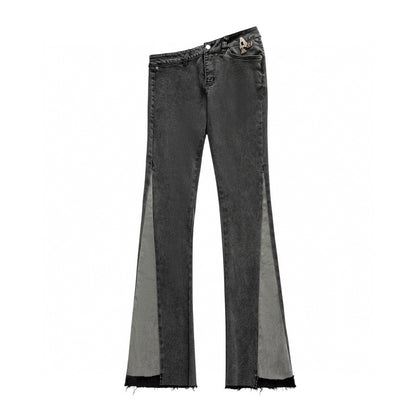 PATCH WORK  BOOT CUT DENIM BLUE/BLACK