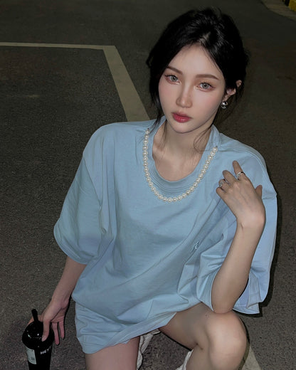 BYBE BLUE PEARL TEE