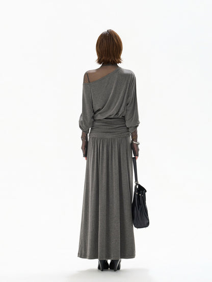 2-WAY OFF SHOULDER KNIT DRESS