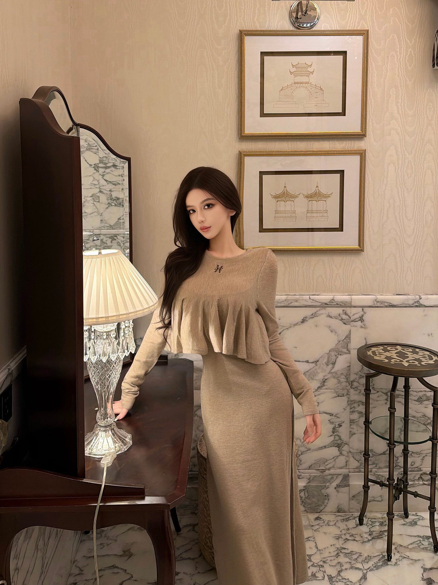 LAYERED KNIT CAMI DRESS SET