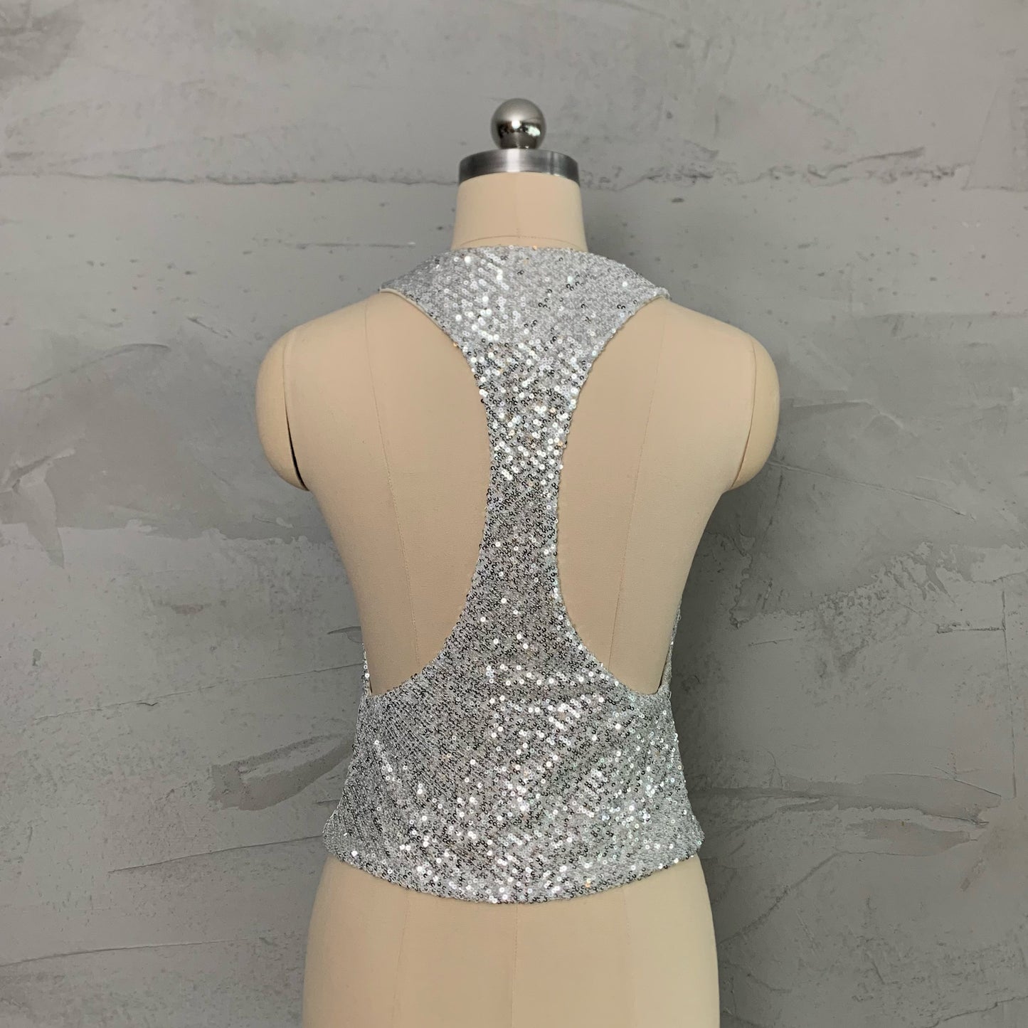 SEQUINED SEXY HALTER NECK TOP