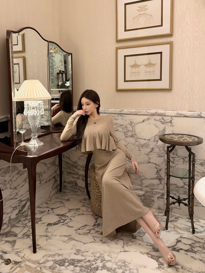 LAYERED KNIT CAMI DRESS SET