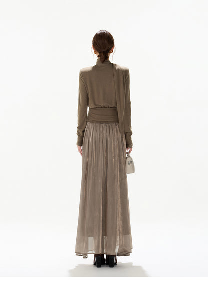 DRAPED LAYER GLOW DRESS