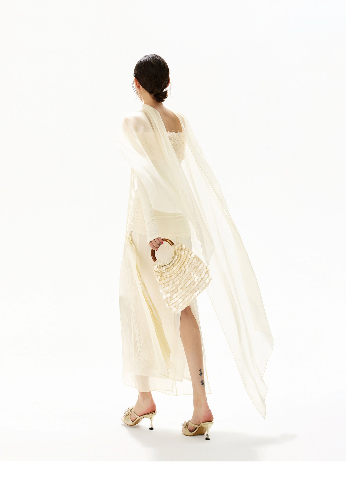 FEATHER SEQUIN OFF SHOULDER FRINGE DRESS