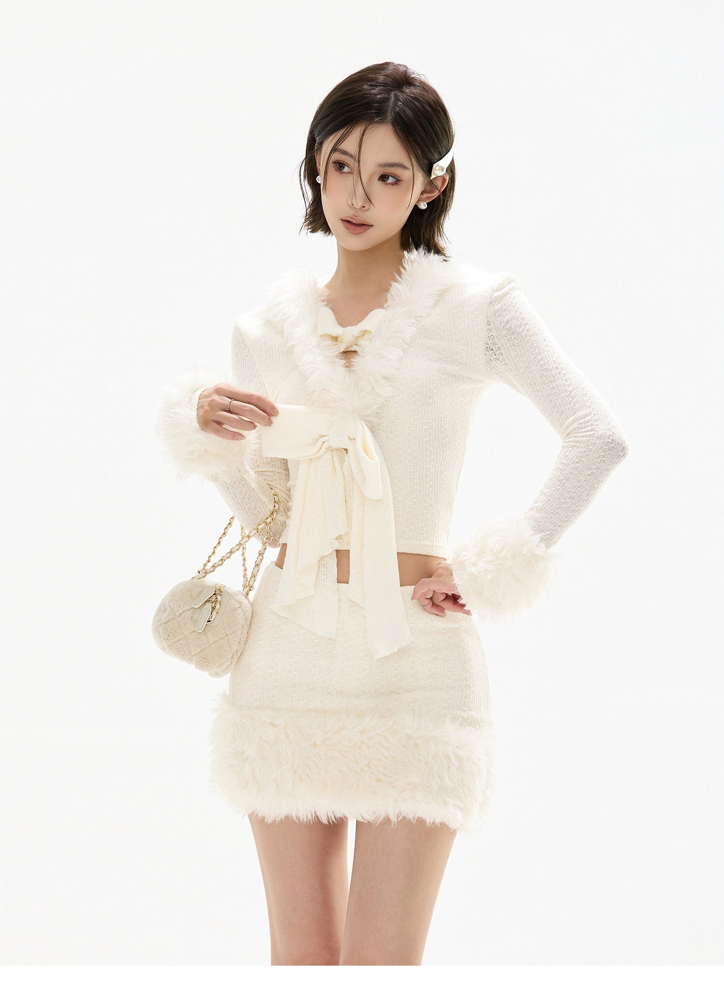 FLUFFY JACQUARD KNIT SET