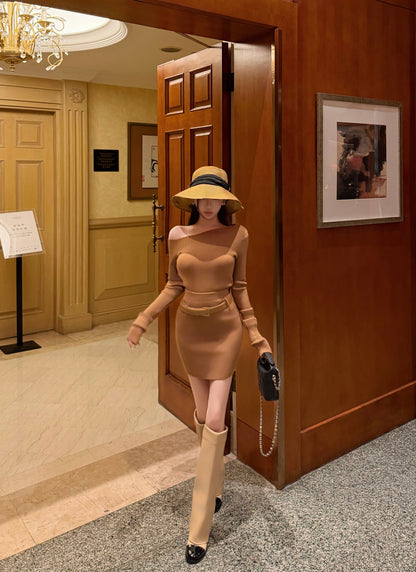 ELEGANT OF KNIT TWO-PIECE SET